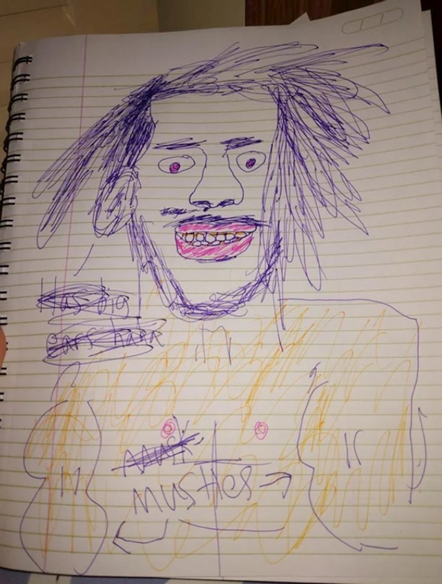 "8-godišnja sestra je odlučila nacrtati mog dečka. Jako sam se morala potruditi da ne prasnem u smijeh dok mi je dala crtež"
