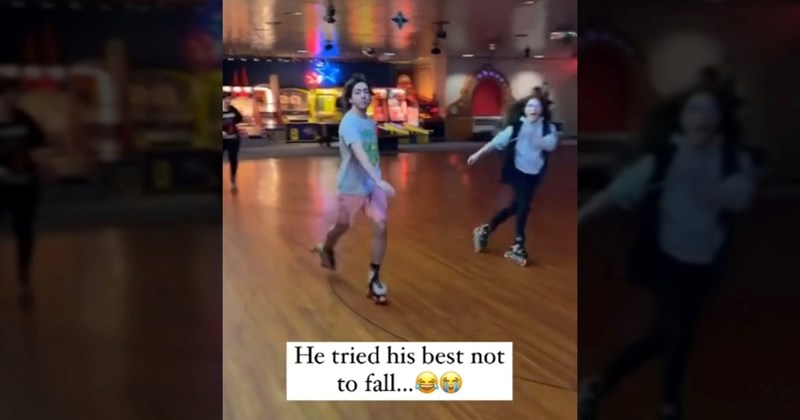 Ovaj tip će još dugo pamtiti svoje prvo koturanje, morate vidjeti pokušaje da se održi na nogama