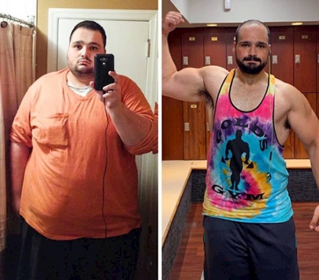 "Na lijevoj fotki sam imao 245 kg, na desnoj imam 145. Da, skinuo sam 100 kg u 5 godina."