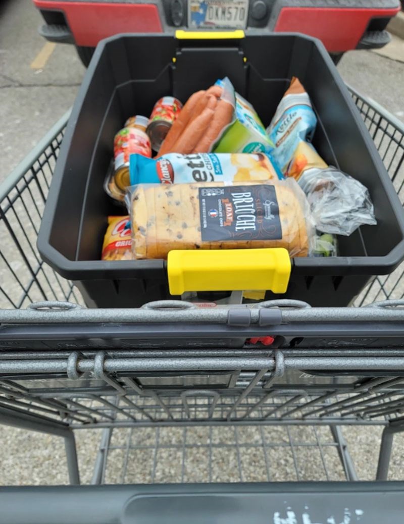 11. "Ako ne želite uvijek kupovati vrećice, jednostavno u kolica stavite veliku kutiju koju ćete samo premjestiti u auto nakon kupovine."