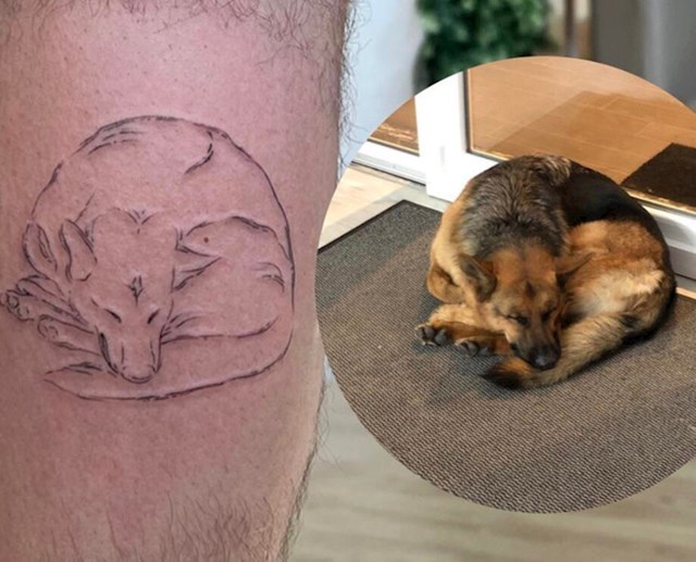 5. "Nedavno sam napravio tetovažu u uspomenu na njemačkog ovčara koji je uginuo. Imao je samo tri godine"