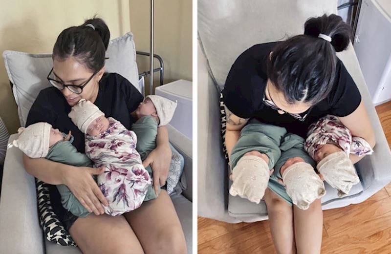 3. Htjela ih je držati svo troje istovremeno