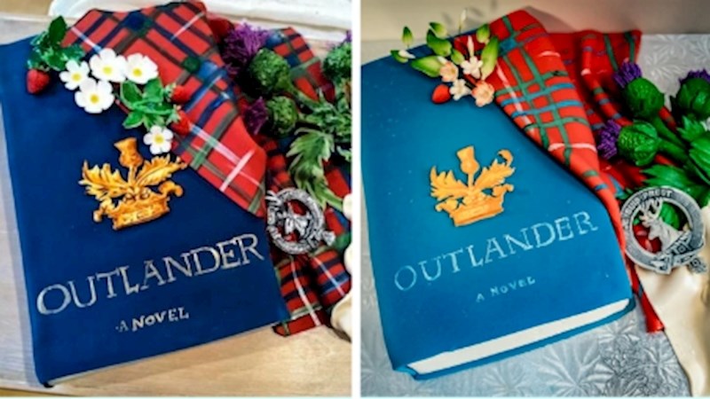 2. "Moja supruga je za svoj rođendan naručila tortu inspiriranu omiljenom serijom. Prva slika je inspiracije, a druga odlična kopija"