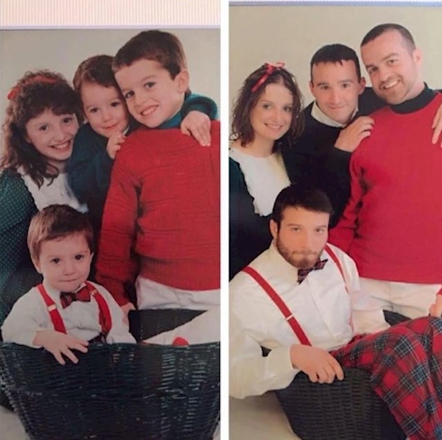 "Naša fotka za Božić, 27 godina kasnije. Mama je bila oduševljena"