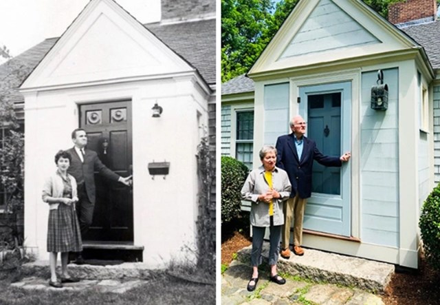 "Moji roditelji ispred svoje prve kuće 1963. godine i danas."