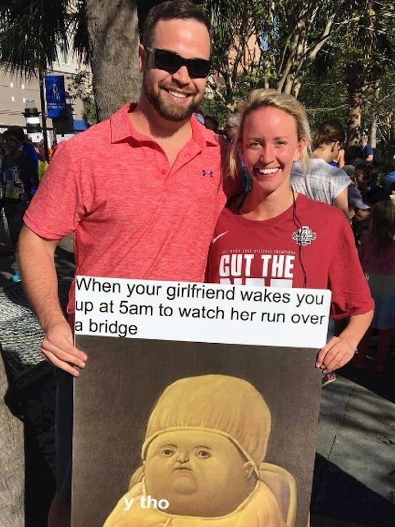 8. "Jako sam sretan što me cura zamolila da idem gledati kako trči maraton..."