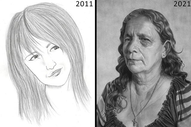 6. "Rekla bih da je moje crtanje portreta napredovalo s godinama."