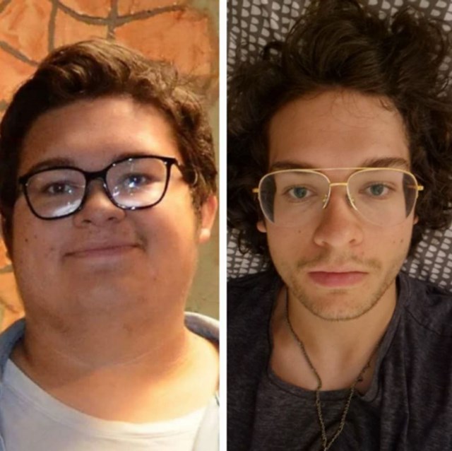 9. "19 i 23 godine. Izgubio sam nešto kilograma, uspio super srediti kožu i promijenio naočale."