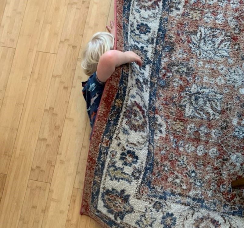 4. "Igrali smo skrivača i odlučio se sakriti ispod tepiha"