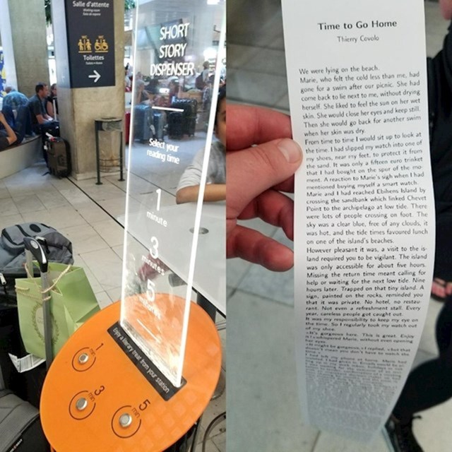 Ova zračna luka ima automat koji ispisuje kratke pričice koje ljudi mogu čitati dok čekaju svoj let.