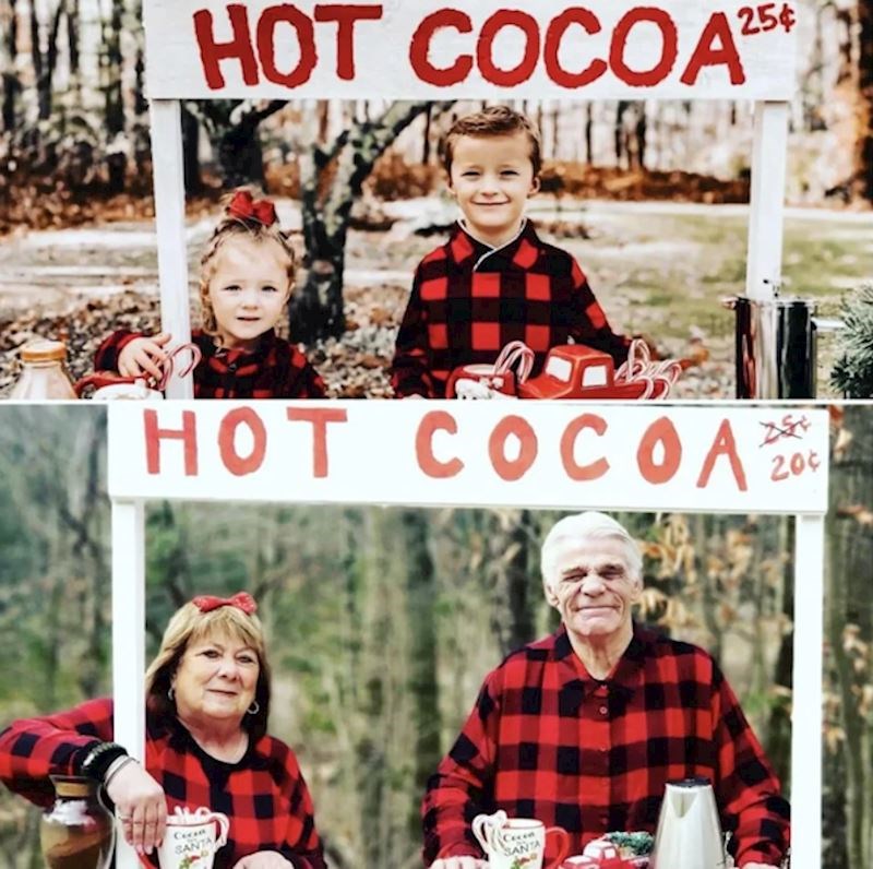 "Moji mama i tata uvijek rekreiraju fotke koje im ljudi šalju za čestitke. Ovo je bila posljednja i najbolja je do sada!"