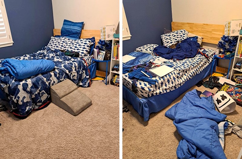 "Taman sam pospremio sobu i onda je moj brat odlučio biti šaljivdžija i sve opet razbacati"