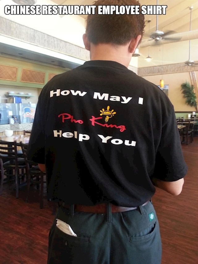 Majica zaposlenika u kineskom restoranu...