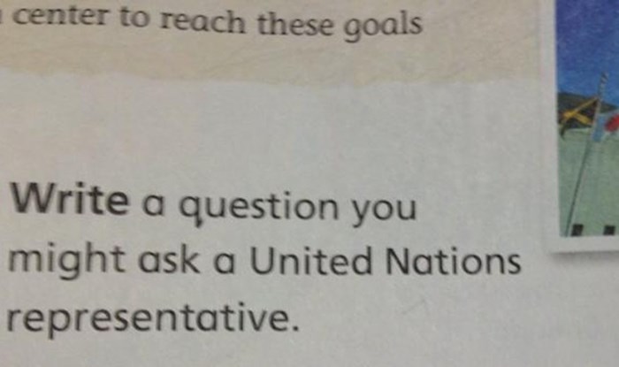 Djeca trebala napisati što bi pitali predstavnike UN-a, jedan klinac sve nasmijao svojim pitanjem
