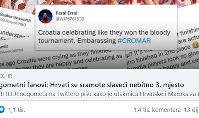 Nogometni fanovi sprdali Hrvate da slave nebitnu medalju, urnebesan komentar našeg navijača je hit