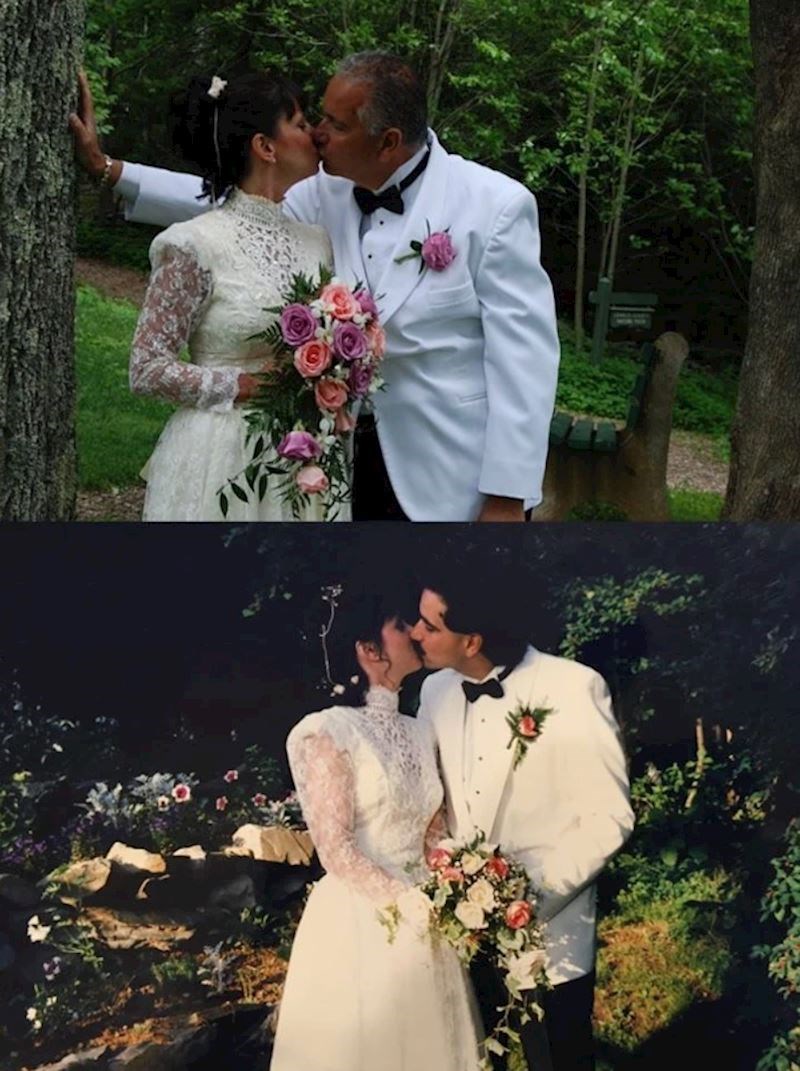 1. "Rekreirali smo našu vjenčanu fotografiju nakon 25 godina braka!"