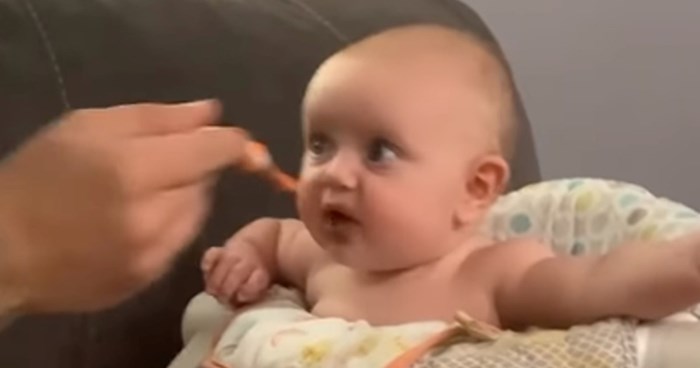 Ova beba ima urnebesnu reakciju svaki put kad ju roditelji hrane, video će vas nasmijati do suza