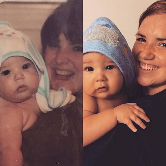"Moja mama dok me držala 1989. i ja dok držim svog sina 2019. - isti smo"