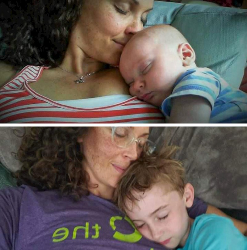 "Moja sestra i sin prije sedam godina i danas!"