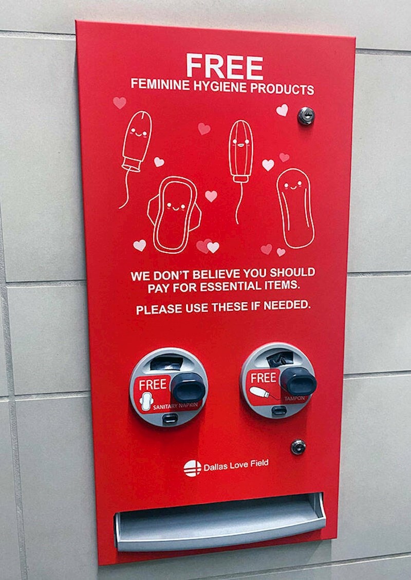 Besplatni aparat s higijenskim potrepštinama za žene