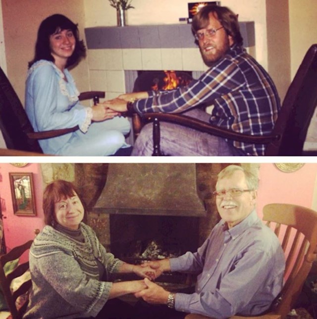 9. "Gotovo 40 godina kasnije, moji predivni roditelji."