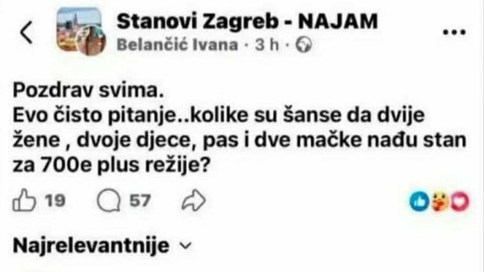 Žena je postavila pitanje u FB grupi za najam stanova, nečiji savjet će vas nasmijati do suza
