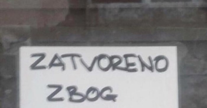 Dalmatinac je zatvorio lokal i gostima na vratima napisao zašto, natpis je totalno bizaran