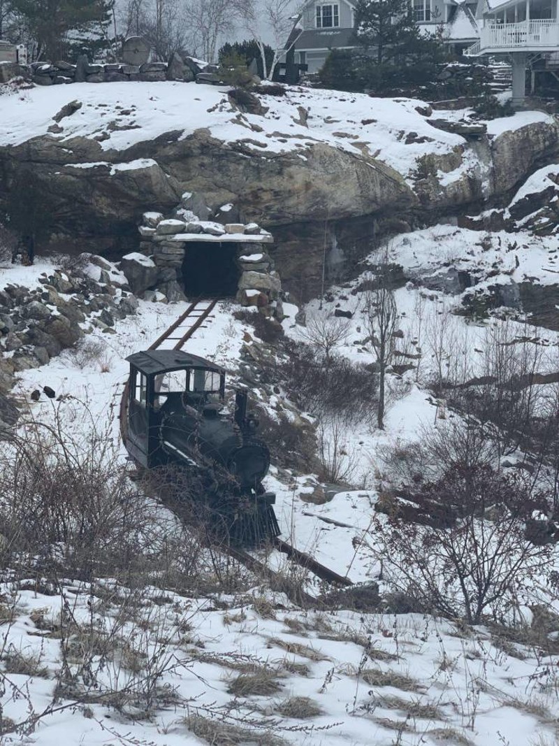 1. Napuštena pruga i lokomotiva iza nečije kuće