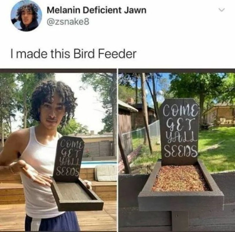 Napravio je hranilicu za ptice