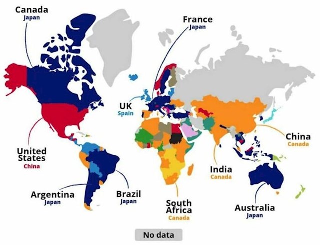 10. Mapa pokazuje koje su najpopularnije zemlje za život u koje ljudi najčešće sele