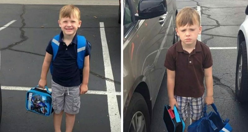 20+ smiješnih usporednih fotki klinaca prije i poslije prvog dana škole