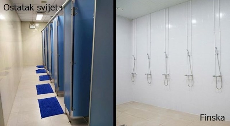 7. Tuševi u Finskoj nemaju zavjese.