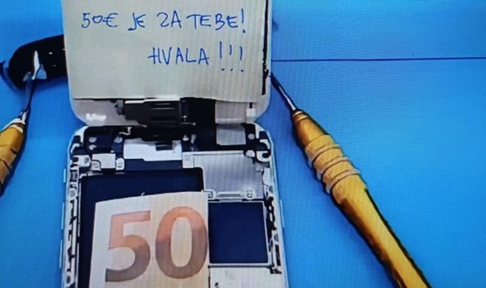 Serviser je otvorio mobitel pa u njemu pronašao poruku s bizarnom molbom, fotka je teški hit