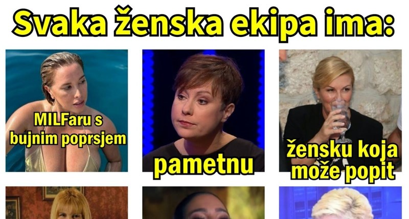Preko tisuću ljudi na FB-u lajkalo je foru o članicama svake ženske ekipe, odmah ćete vidjeti zašto