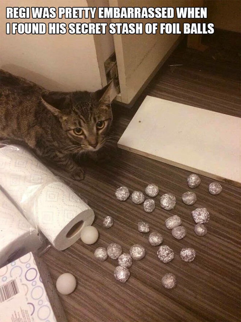 11. Regi je bio posramljen kad sam pronašla njegovu kolekciju loptica od folije
