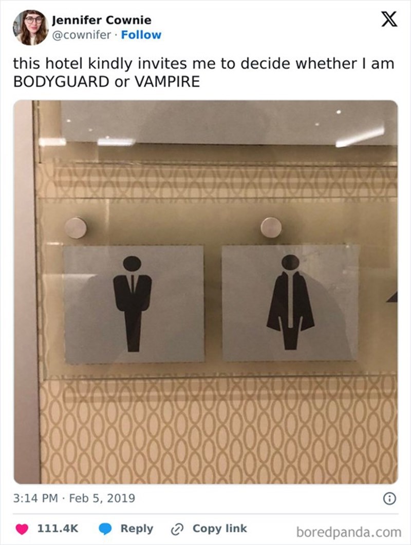 Ljudi koji se služe ovim wc-om moraju se odlučiti jesu li tjelohranitelji ili vampiri