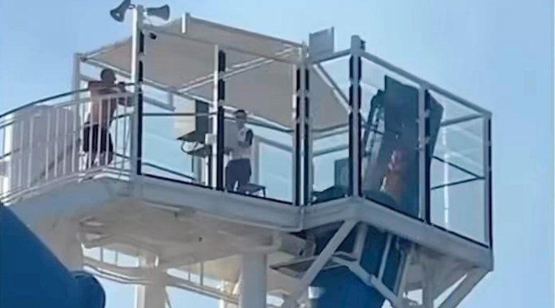 Žena je tijekom krstarenja zapela na brodskom toboganu, snimka je istovremeno smiješna i jeziva