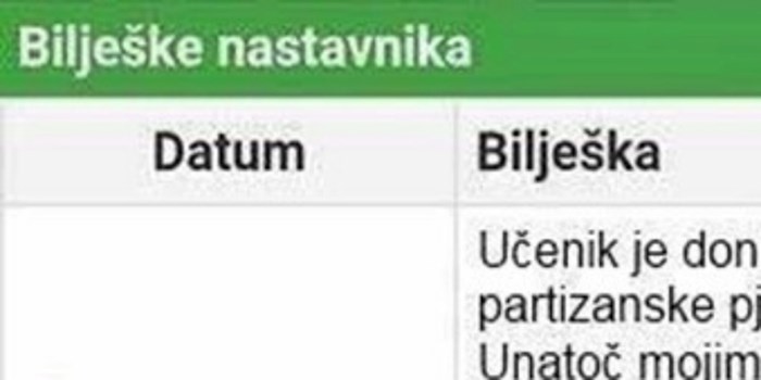 Društvenim mrežama kruži bizaran zapis iz e-dnevnika, teško je reći je li gori učenik ili nastavnik