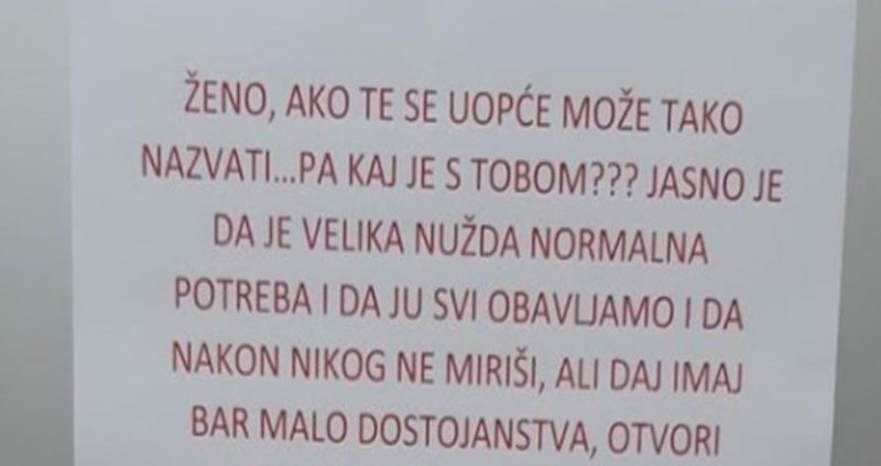 Žena svaki dan ostavi neuredan wc, pa joj je kolegica napisala ljutitu poruku i nasmijala tisuće