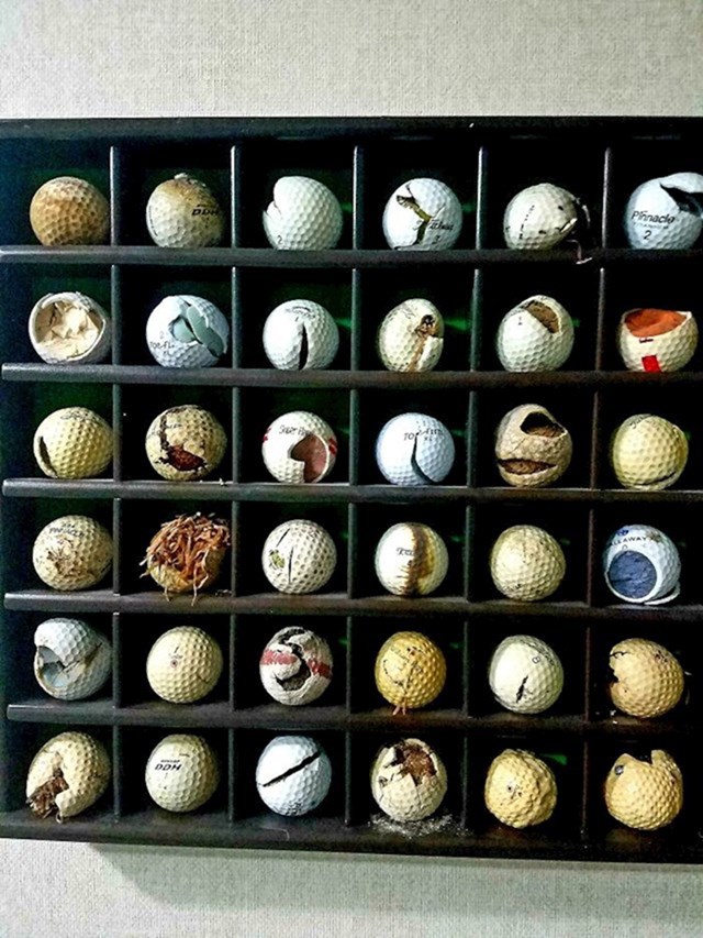 19. Kolekcija uništenih loptica za golf