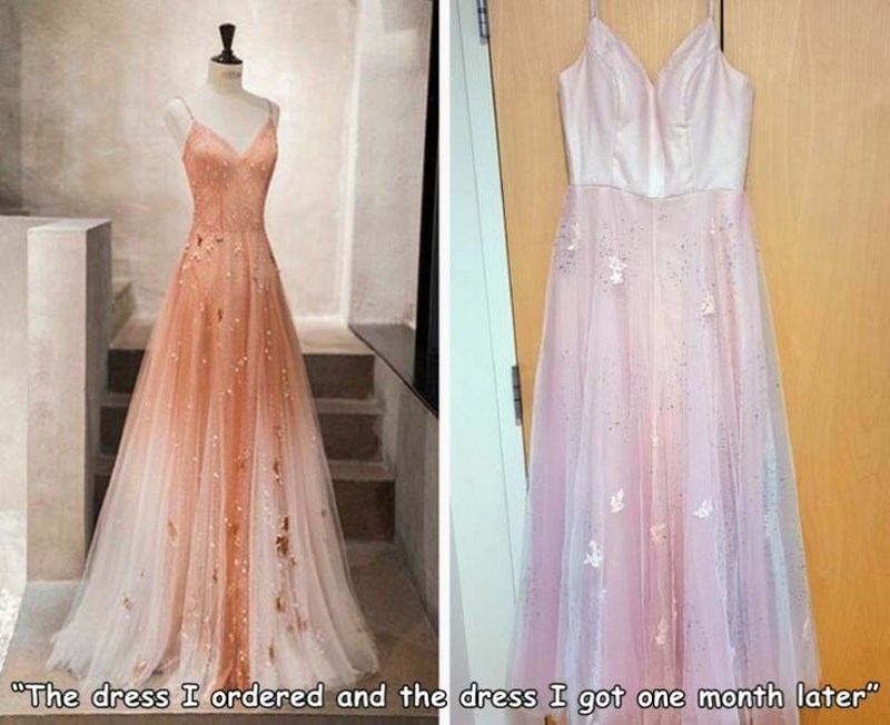 6. "Haljina koju sam naručila i haljina koju sam dobila mjesec dana kasnije."