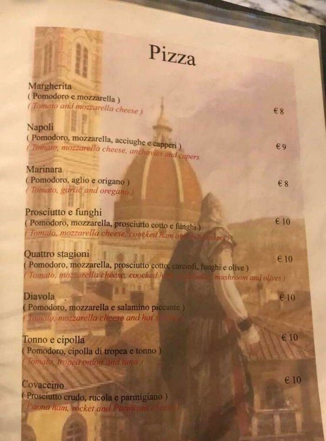 8. Restoran je iskoristio screenshot iz videoigrice kao pozadinu za svoj jelovnik