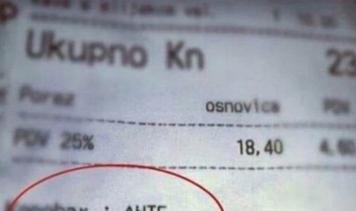 Naručio je kavu s mlijekom pa na računu primijetio zanimljiv detalj