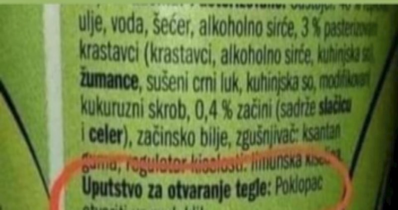 Kupac je na ovom proizvodu primijetio presmiješan detalj, morate pročitati uputstvo za otvaranje
