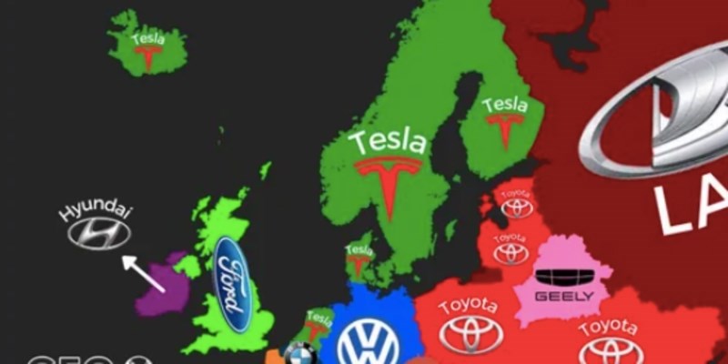 Mapa pokazuje najprodavaniji model auta u pojedinim europskim državama, pogledajte RH