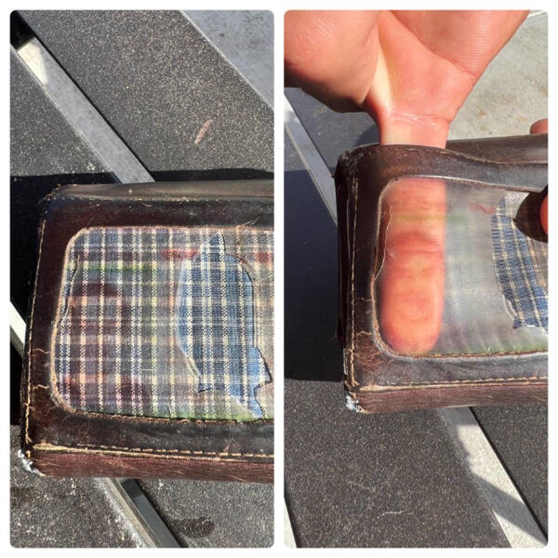 5. Fotka s osobne mi se preslikala na plastični dio starog novčanika