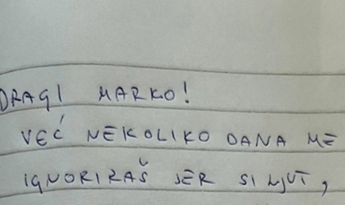 Naljutio se na ženu pa mu je ostavila poruku zbog koje bi joj odmah mogao sve oprostiti, ovo je hit