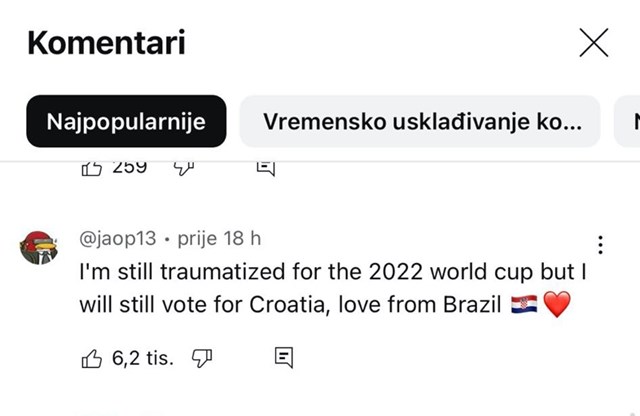 "Još sam traumatiziran zbog gubitka na Svjetskom kupu 2022., ali ipak ću glasati za Hrvatsku, ljubav iz Brazila."