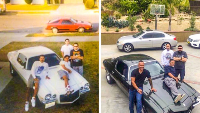 Ova grupa prijatelja pozira oko istog automobila 30 godina kasnije. (1989./2019.)