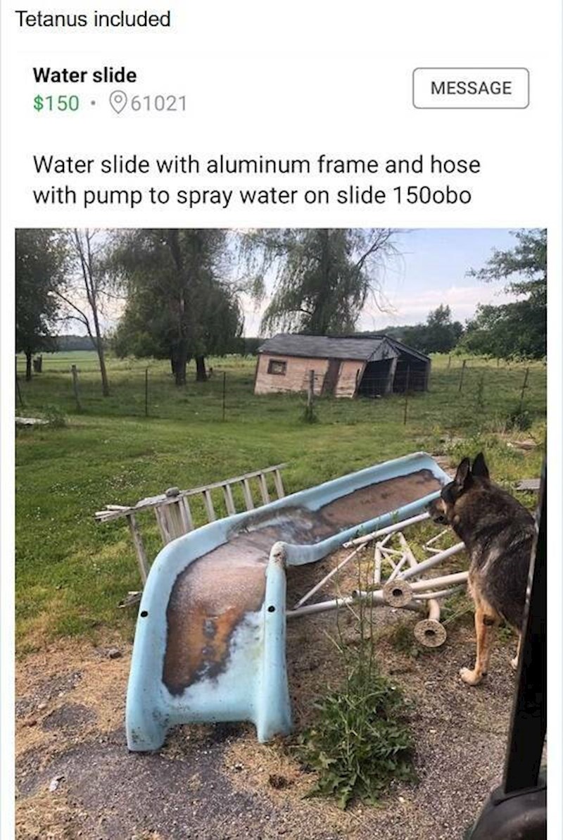 1. Stari, hrđavi tobogan